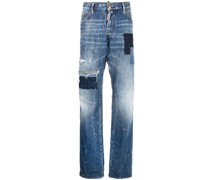 Patchwork-Jeans im Distressed-Look
