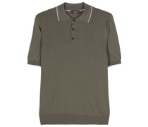 fine-ribbed cotton polo shirt
