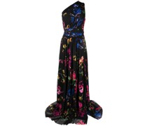 One-Shoulder-Robe mit Blumen-Print