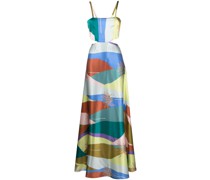 Maxikleid aus Seide mit Print