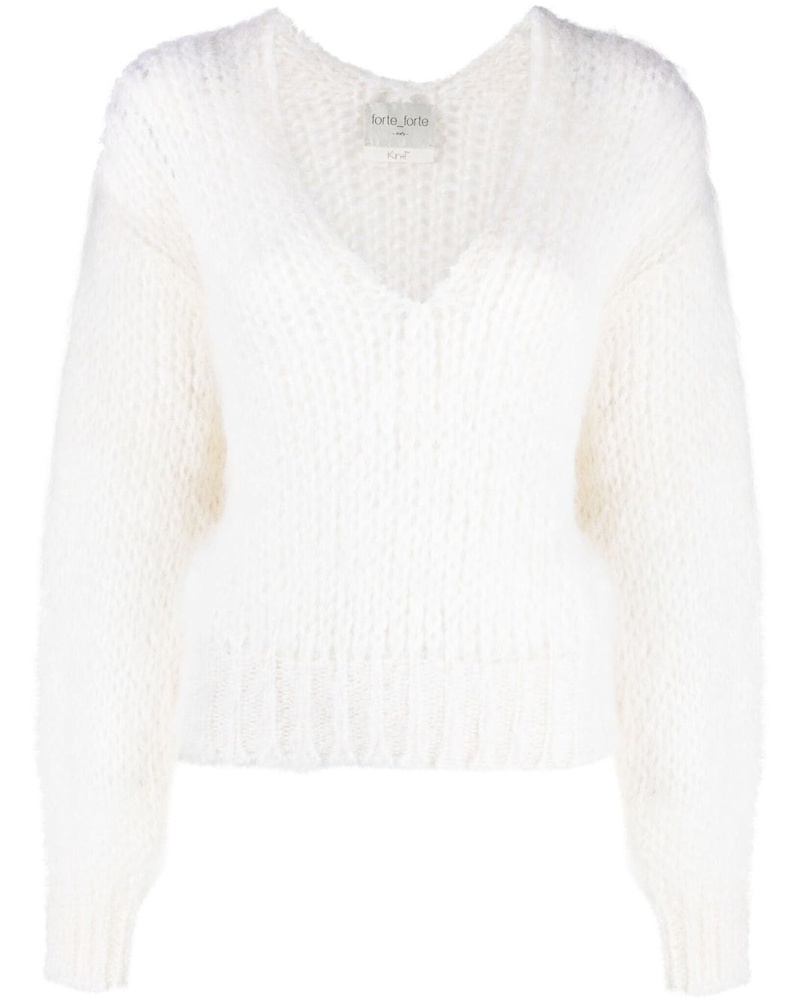 forte_forte Damen Pullover mit V-Ausschnitt