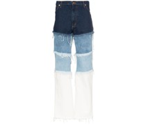 Patchwork-Jeans im Distressed-Look