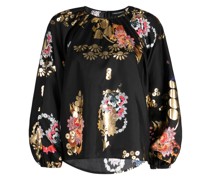 Lecce Seidenbluse mit Blumen-Print