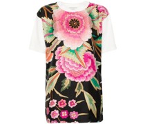 floral-print silk-cotton blend T-shirt