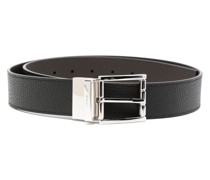 logo-engraved leather belt