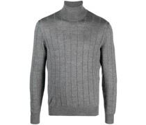 Gerippter Pullover mit Stehkragen