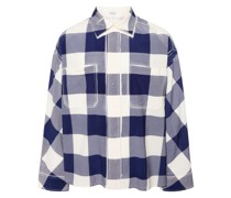 check-pattern wool shirt