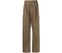 Gerade Hose mit Zickzackmuster