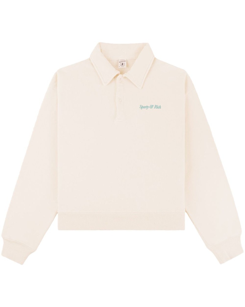 SPORTY & RICH Damen Poloshirt mit Logo-Stickerei