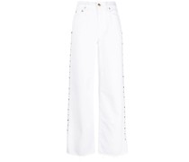 Weite Jeans mit Applikationen