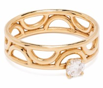 18kt Gelbgoldring mit Diamanten