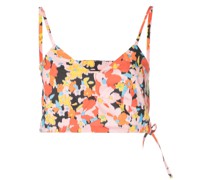 Cropped-Oberteil mit Blumen-Print