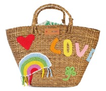 crochet-appliqué beach bag