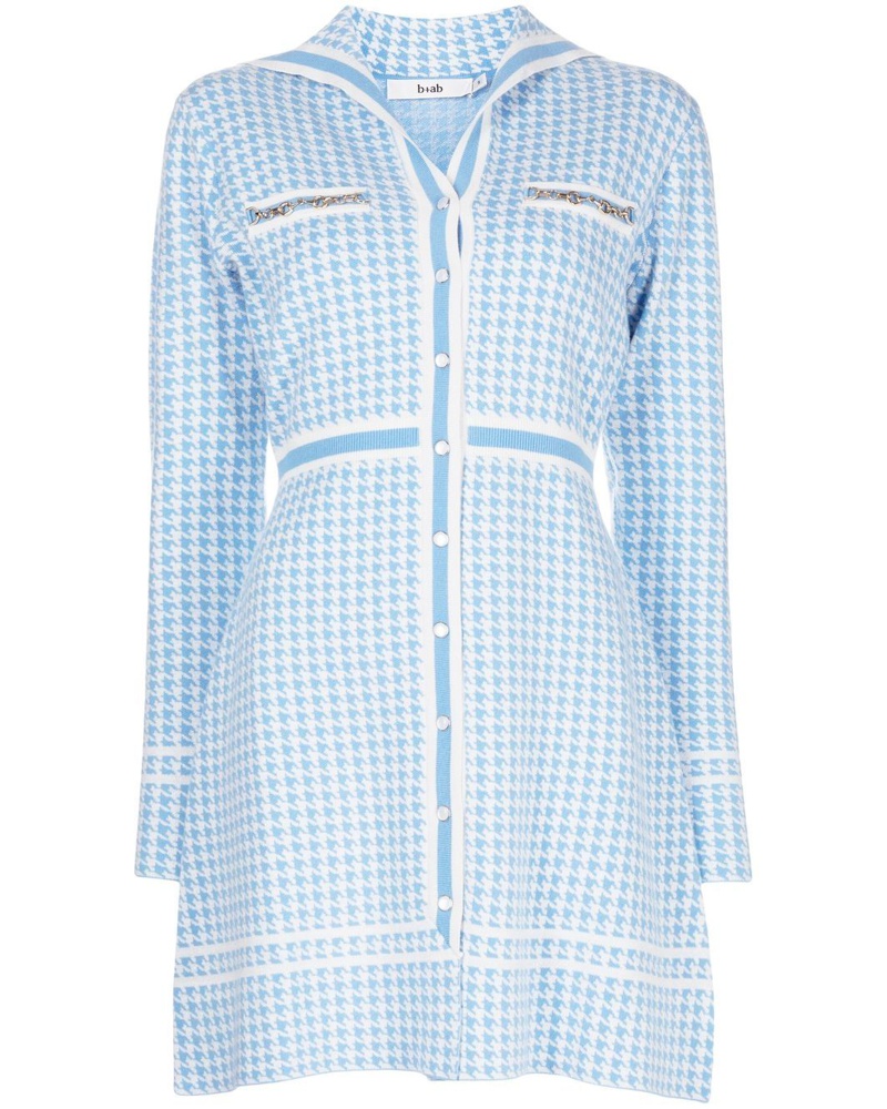 b+ab Damen Kleid mit Hahnentrittmuster
