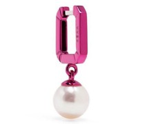 Emaillierte 18kt Weißgoldcreole mit Perle