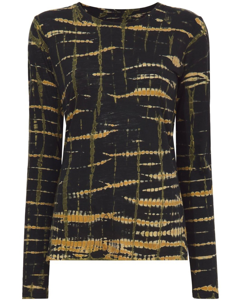 Proenza Schouler Damen Langarmshirt mit Batikmuster
