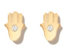 14kt Gelbgoldohrringe mit Diamanten