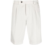 Leinenshorts mit versetztem Knopf