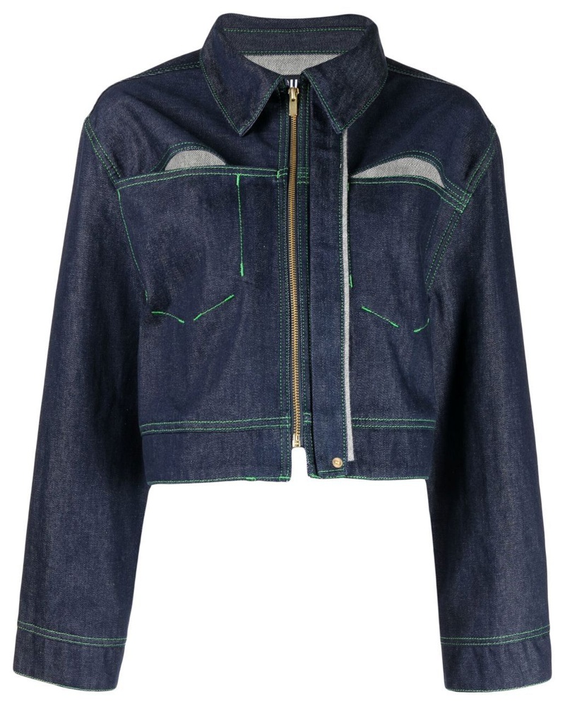 Jacquemus Damen Jeansjacke mit Kontrastnähten