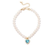 18kt Gelbgold-Perlenarmband mit Herz