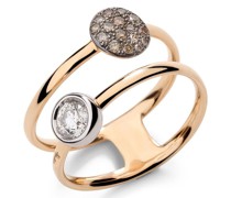 18kt Sabbia Rotgoldring mit Diamanten