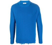 Gerippter Pullover mit offenen Kanten