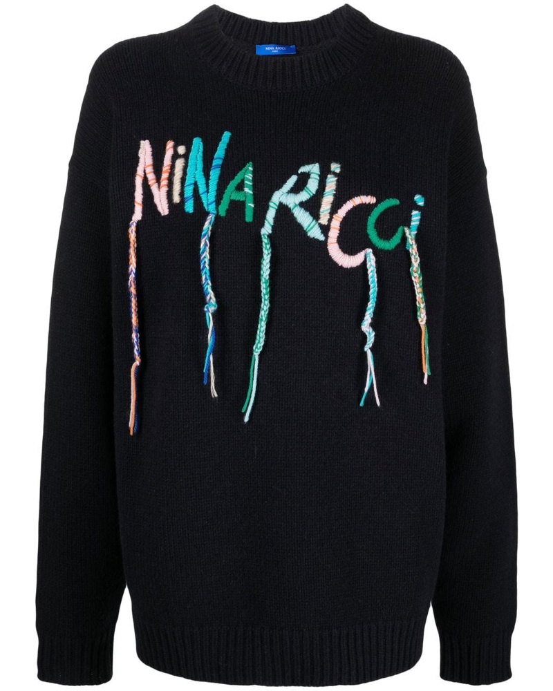 Nina Ricci Damen Pullover mit Logo-Stickerei