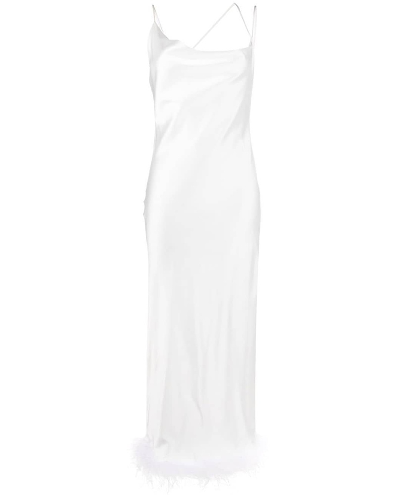 LOULOU Damen x Rue Ra Kleid mit Federn