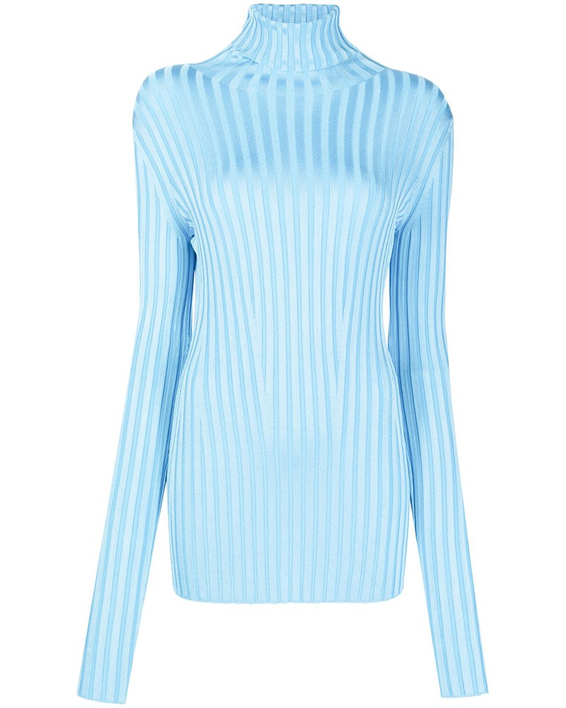 GALVAN Damen Gerippter Rollkragenpullover