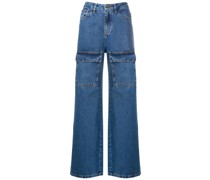 Weite Jeans mit Logo-Patch