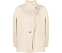 Tweed-Jacke mit versetzter Knopfleiste