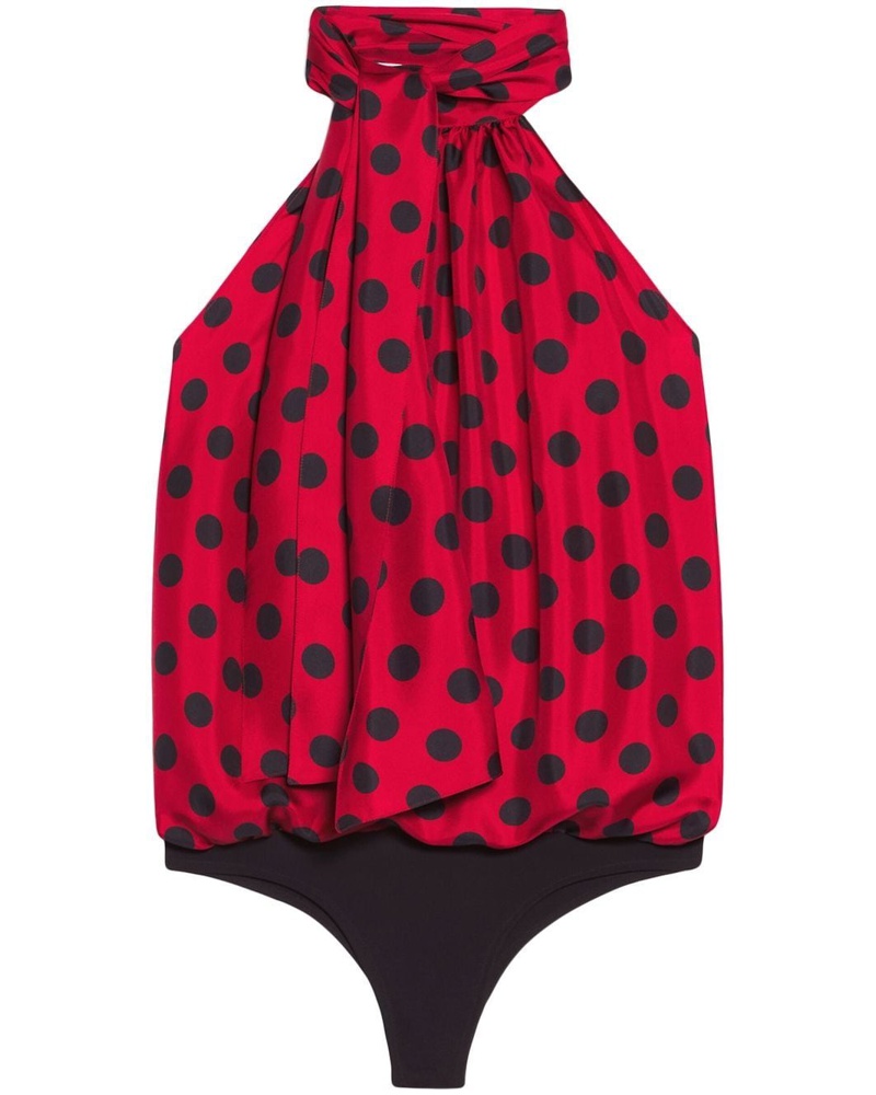 Ami Damen Gepunkteter Neckholder-Body