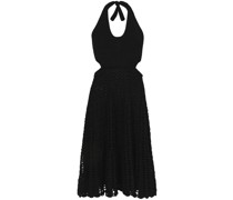 crochet-knit halterneck dress