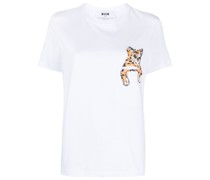 T-Shirt mit Katzenapplikation