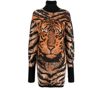 Jacquard-Kleid mit Tiger