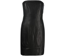 Schulterfreies Lederkleid