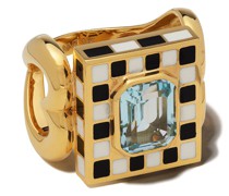 18kt Goldring mit Karo