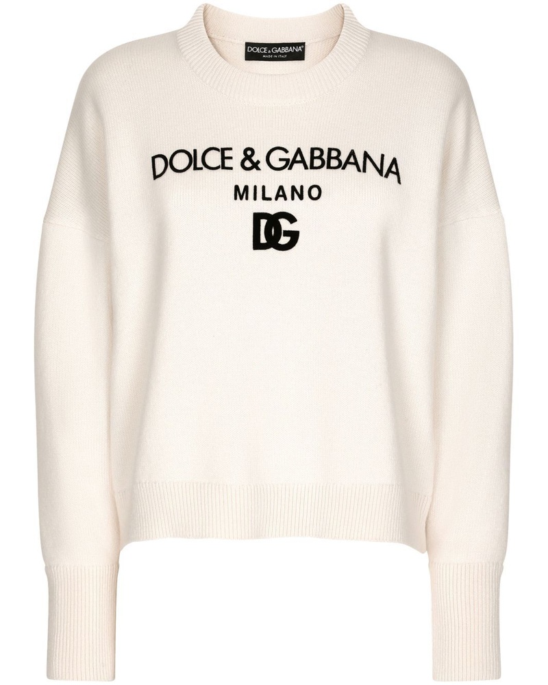 Dolce & Gabbana Damen Kaschmirpullover mit Logo
