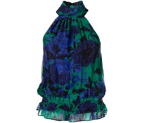 Gerüschte Bluse mit Blumen-Print