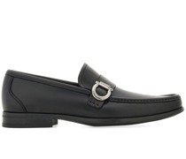 Gancini-plaque leather loafers