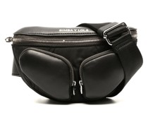 logo-print leather belt bag