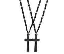 Doppelte Halskette mit Kreuzanhängern