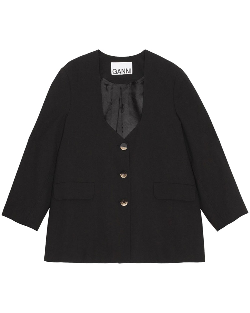 Ganni Damen Einreihiger Blazer
