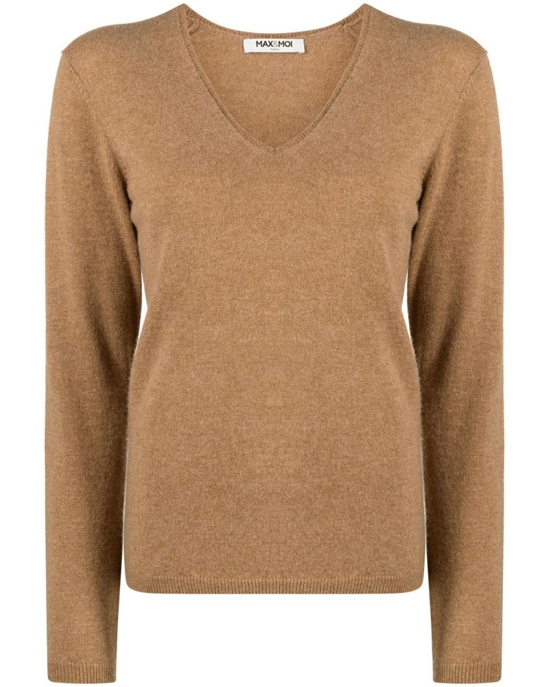 MAX&MOI Damen Kaschmirpullover mit V-Ausschnitt