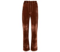 Straight-Leg-Hose in Samtoptik