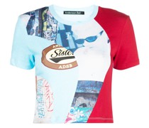 Cropped-T-Shirt mit Print