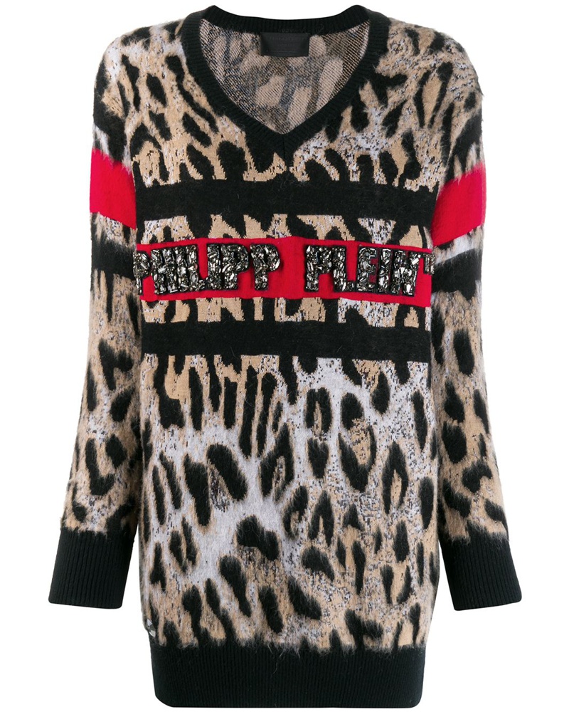 Philipp Plein Damen Oberteil mit Leoparden-Print