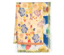 Seidenschal mit Blumen-Print
