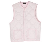 smiley face-print quilted vest