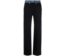 Gerade Jeans mit Kontrastbund